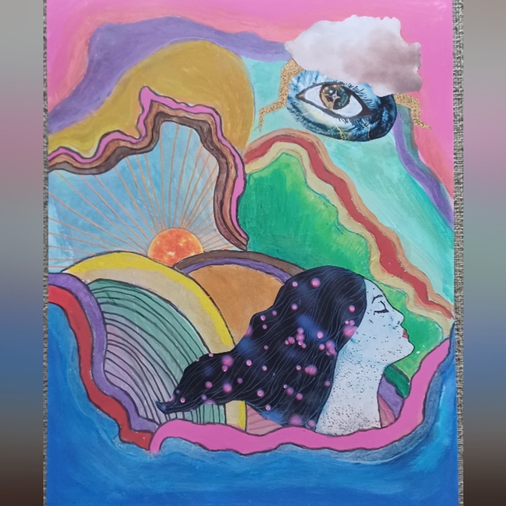"Dreaming In Different Dimensions" Limited Edition Print of Original Mixed Media